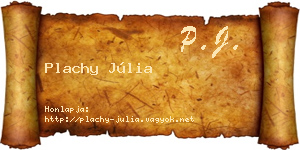 Plachy Júlia névjegykártya